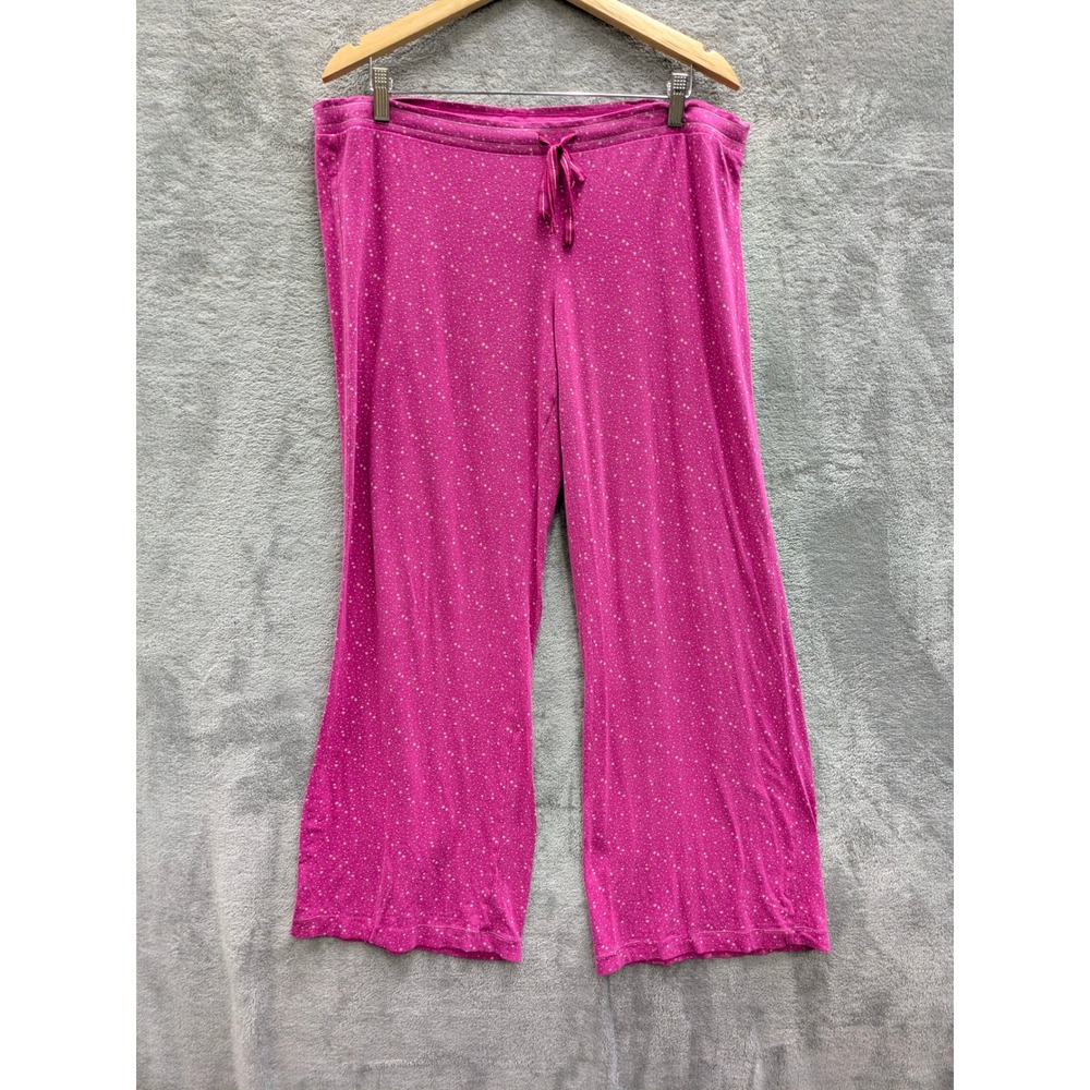 Victorias Secret Cozy Loungewear Pajama Pants Womens L Short Pink Star Print